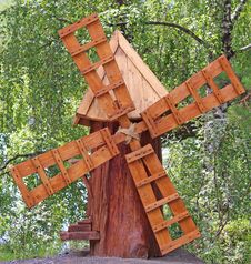 Wooden Windmill Royalty Free Stock Photography