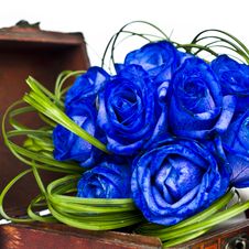 Blue Roses Bouquet Royalty Free Stock Photo