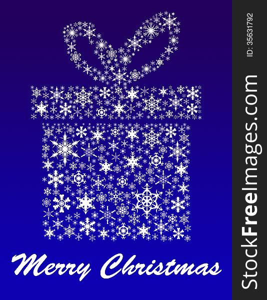 A christmas card made out of snowflakes.