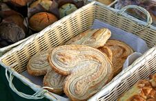 Basket Of Fresh Pastries Royalty Free Stock Photos Basket Of Fresh Pastries Royalty Free Stock Photos