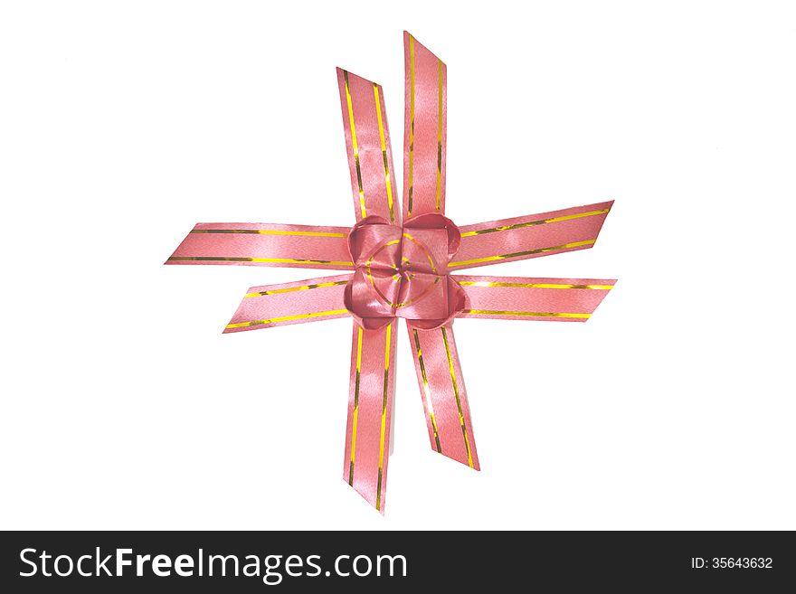 Ribbon And Bow Isolated