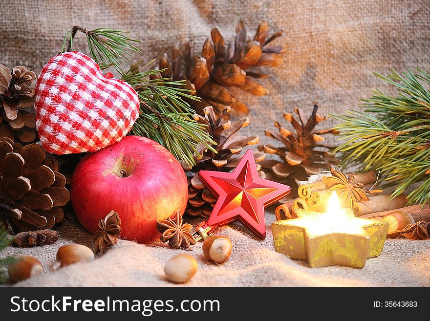 Christmas backgroud with anise star. Christmas backgroud with anise star