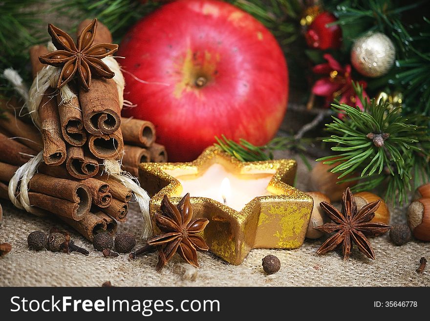 Christmas Spices Background