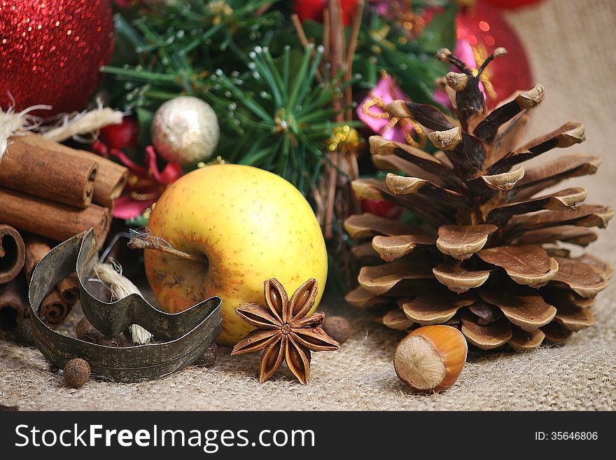 Christmas Spices Background