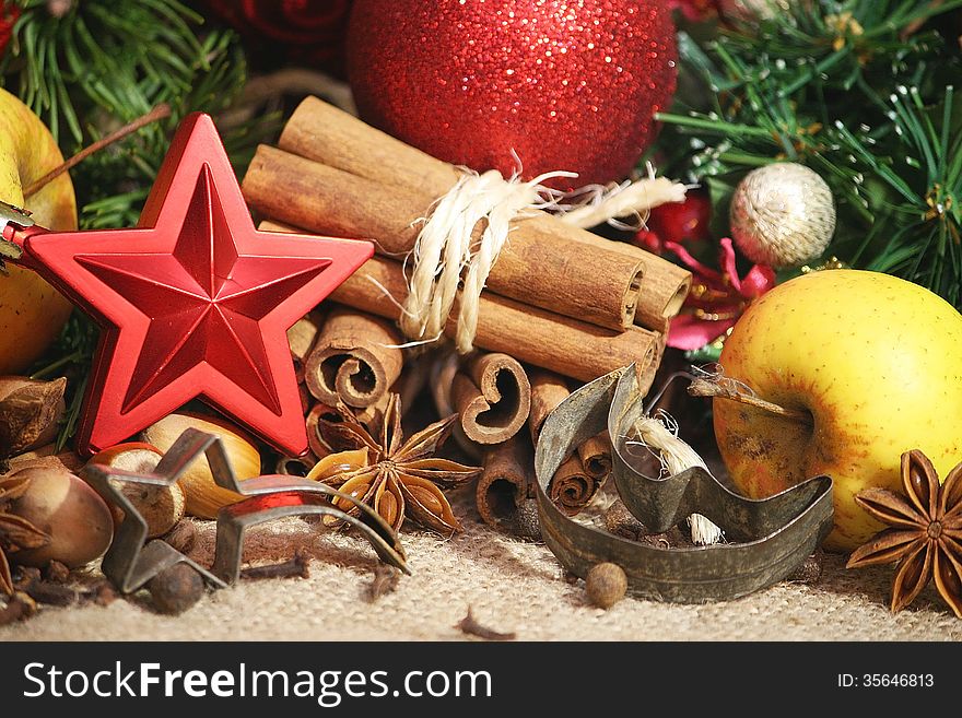 Christmas Spices Background