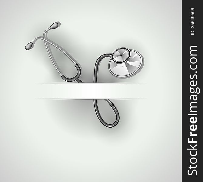 Medical paper cut background with stethoscope in black and white colors. Medical paper cut background with stethoscope in black and white colors