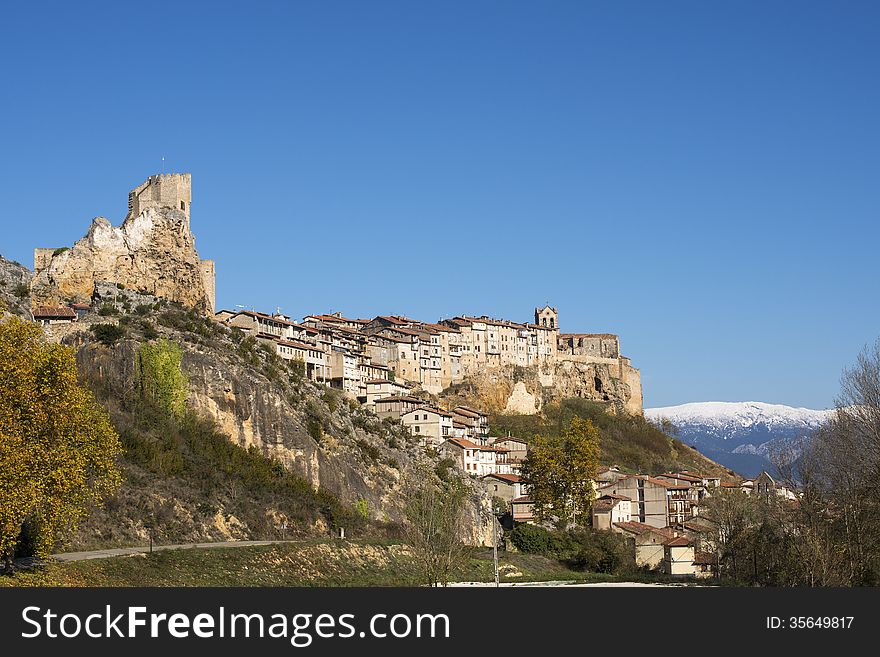 Panoramic Views Of City And Castle Of Frias, Burgos, Castilla, S