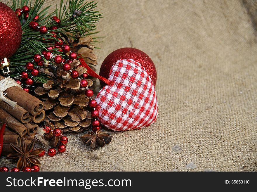 Christmas and New Year decoration background. Christmas and New Year decoration background