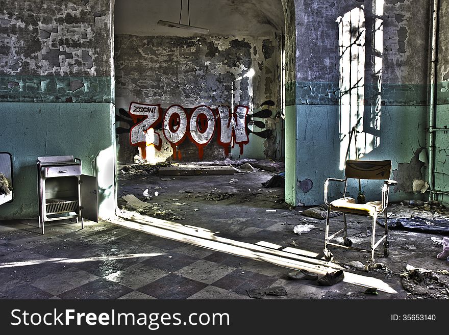 Abandoned psychiatric institute of Mombello-Limbiate, in HDR. Abandoned psychiatric institute of Mombello-Limbiate, in HDR