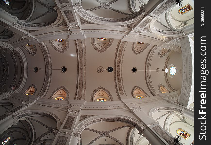 Capuchin church ceiling - Franciscan church located in Belem in the Brazilian amazon. Capuchin church ceiling - Franciscan church located in Belem in the Brazilian amazon.