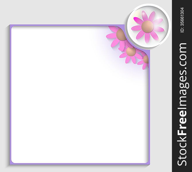 Purple box for any text with flowers