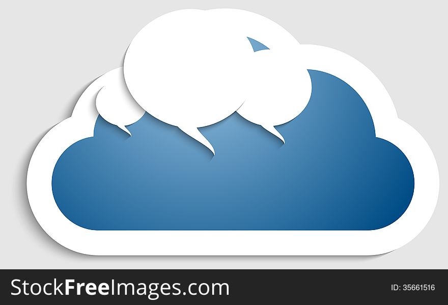 Vector abstract cloud and speech bubbles
