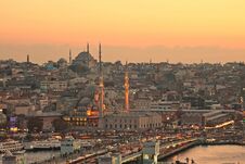 Istanbul Old City And Galata Bridge Royalty Free Stock Image Istanbul Old City And Galata Bridge Royalty Free Stock Image