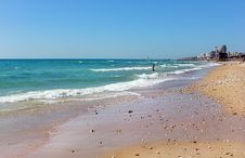Sandy Beach On The Mediterranean Sea Stock Photography Sandy Beach On The Mediterranean Sea Stock Photography