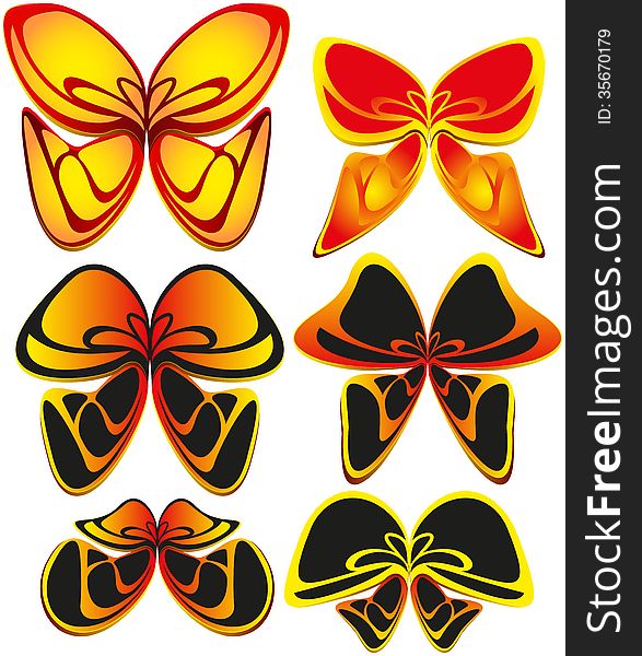 Butterfly abstract vector illustration isolated background eps 10