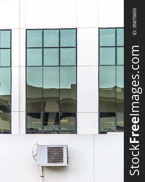 Glass closed windows on a building