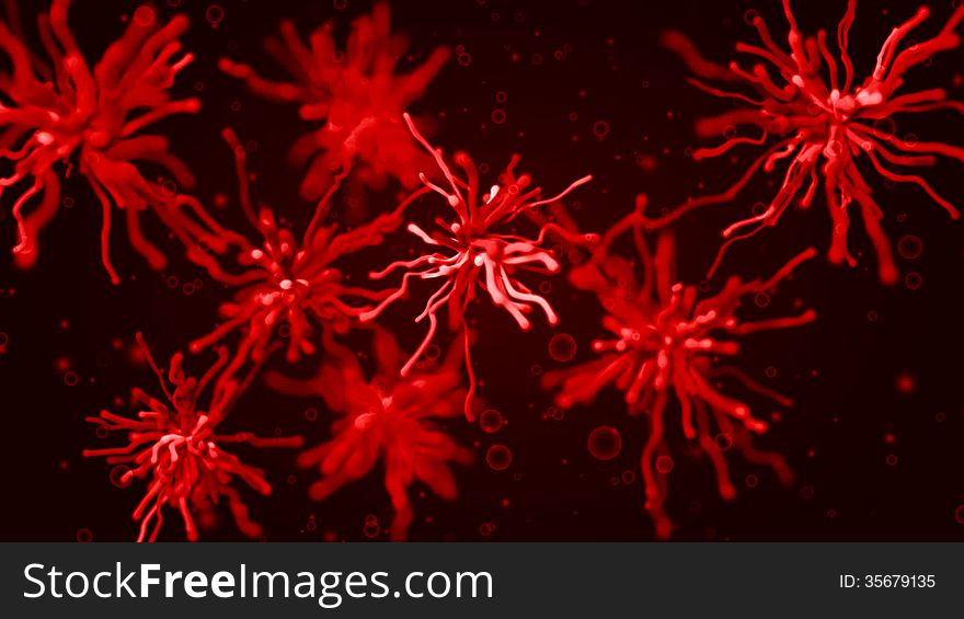 Organic alien life abstract with microscopic microorganisms in looping clip. Organic alien life abstract with microscopic microorganisms in looping clip