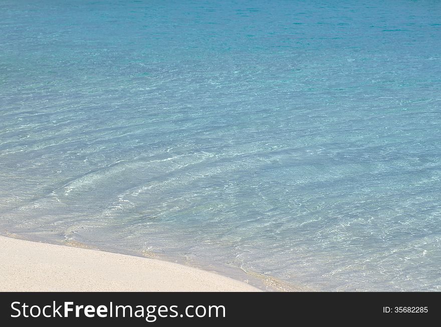 Turquoise water and white sand.