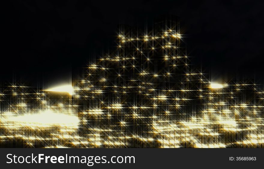 City Night-scape Flight Abstract