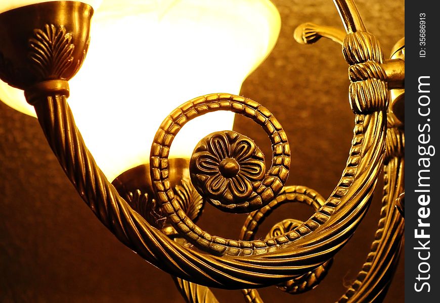 Bronze Design On A Hanging Light