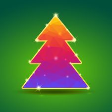Creative, Bright Christmas Tree With Gold And Royalty Free Stock Photography