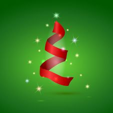 Stylized Ribbon Christmas Tree . Vector Stock Image Stylized Ribbon Christmas Tree . Vector Stock Image