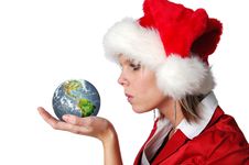 Santa Girl Blowing Wishes On E Royalty Free Stock Images Santa Girl Blowing Wishes On E Royalty Free Stock Images