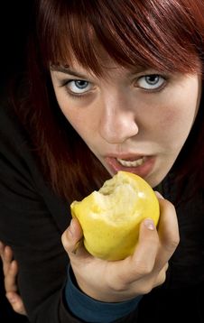 Girl Biting A Delicious Apple Stock Images Girl Biting A Delicious Apple Stock Images
