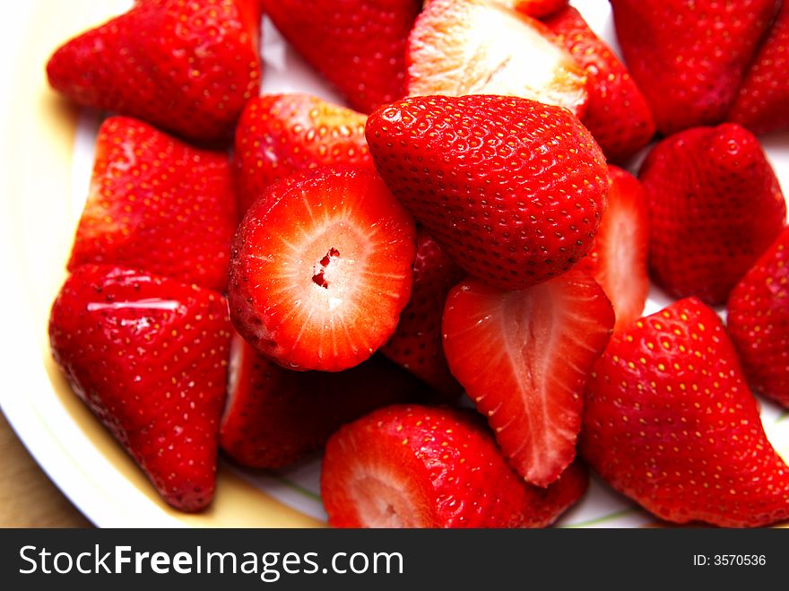Close-up of red ripe strawberries. Close-up of red ripe strawberries