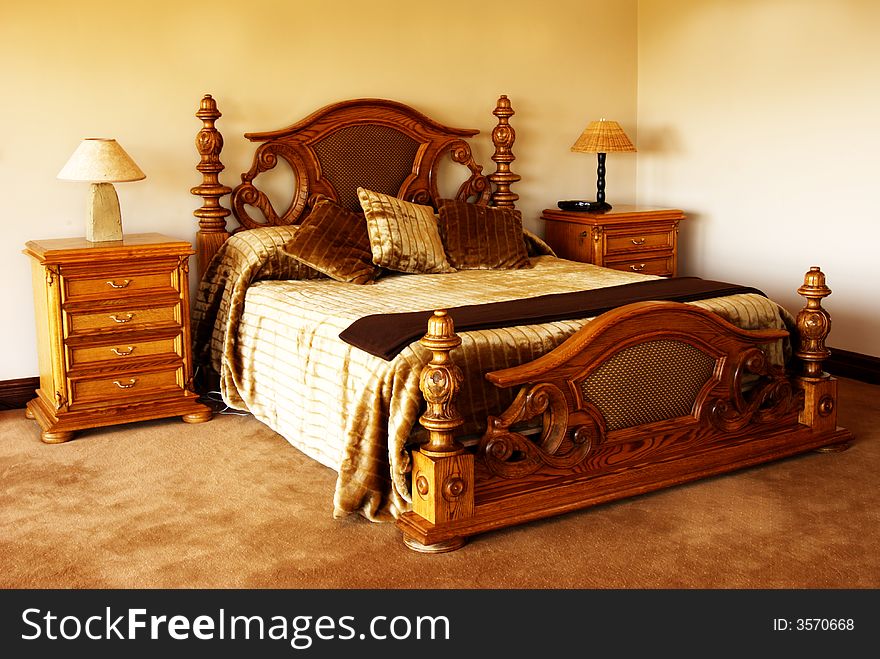 Modern bedroom interior in guest lodge