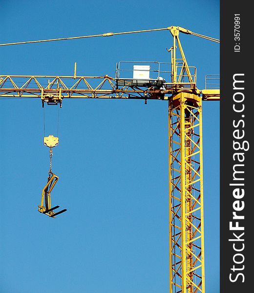 Detail of a yellow crane