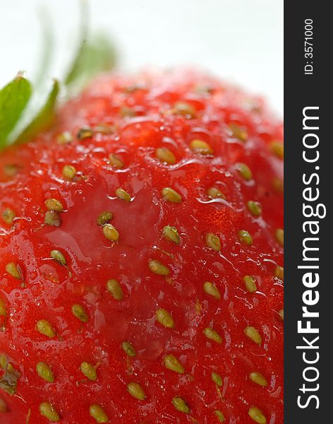 Closeup photography of a strawberry. Closeup photography of a strawberry