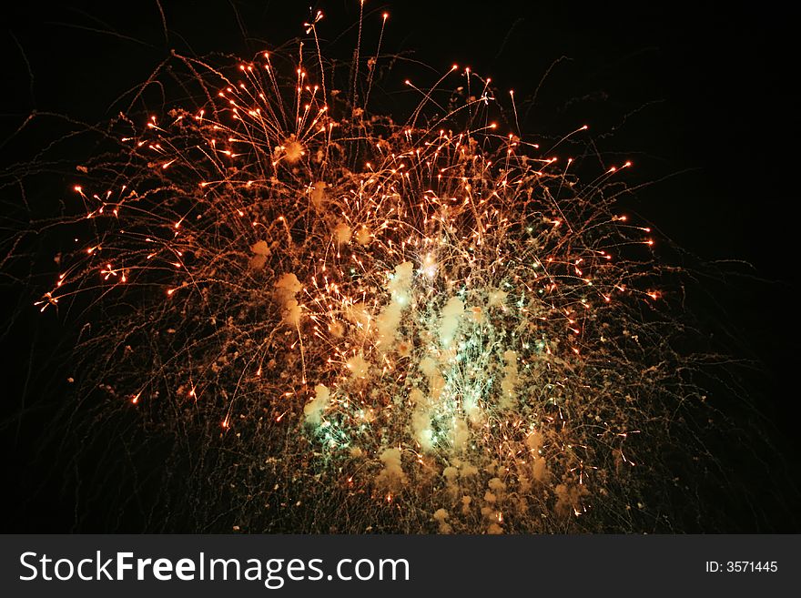 Fireworks Lights And Smoke
