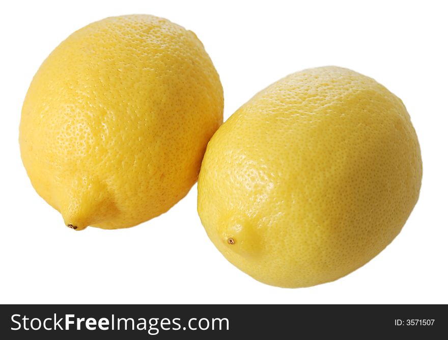 Fresh lemons isolated on white background