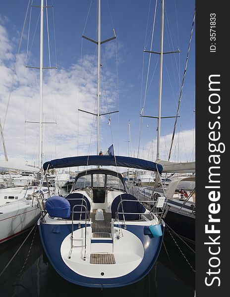 Sail boat in an italian port