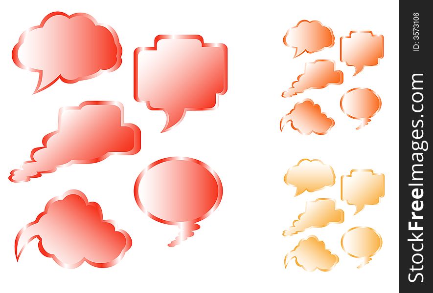 Illustration of communication bubbles, red, orange