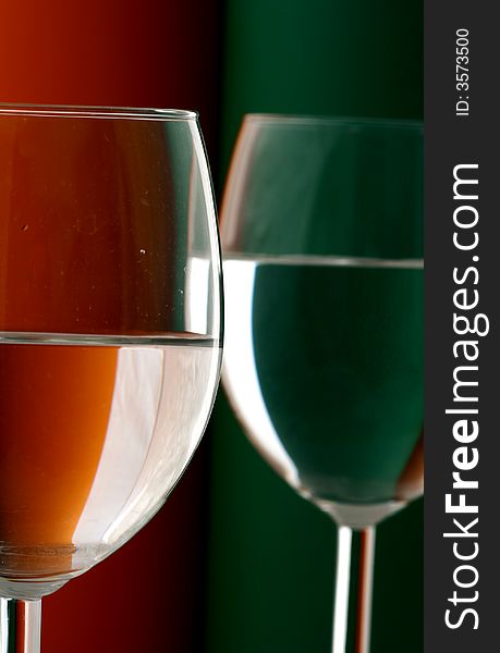 Wineglass in Green and Orange background