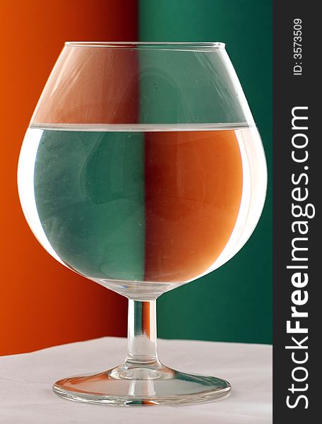 Wineglass in Green and Orange