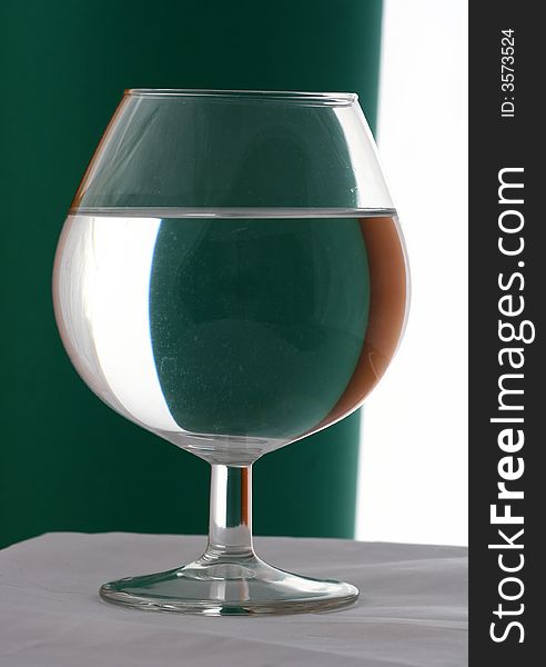 Wineglass In Green And Orange