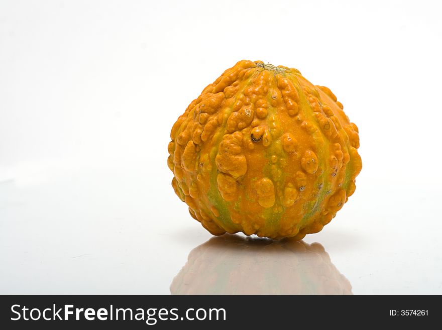 Pumpkin isolated with reflection