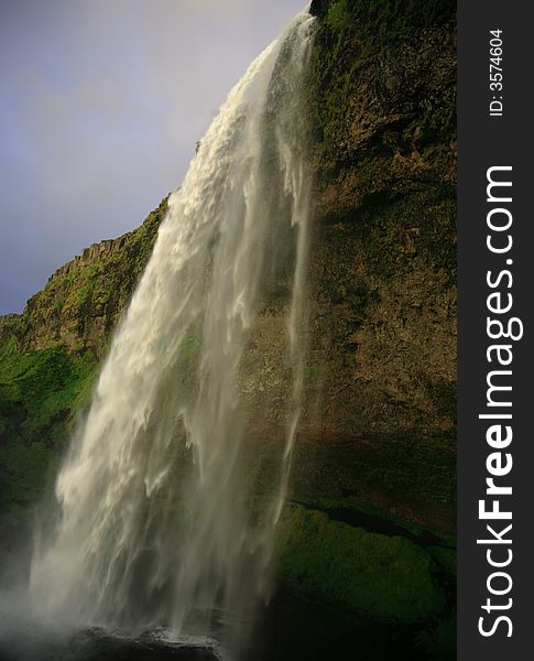Amazing waterfall at Seljalandfoss in Iceland