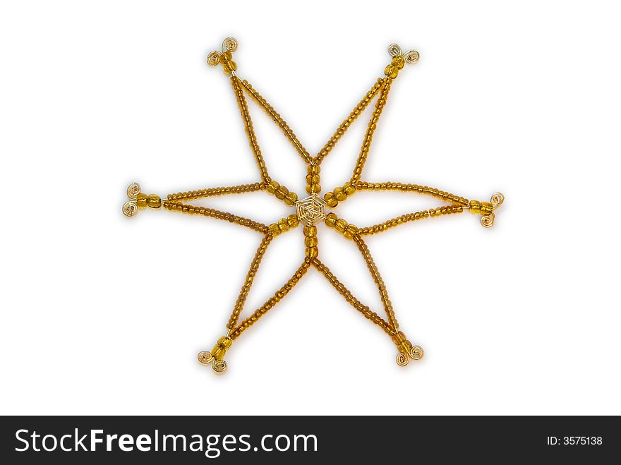 Gold Christmas Beaded Star