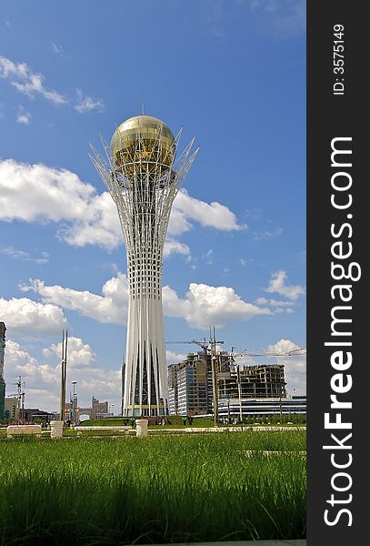 Modern building Baiterek in Astana, a symbol of Kazakhstan