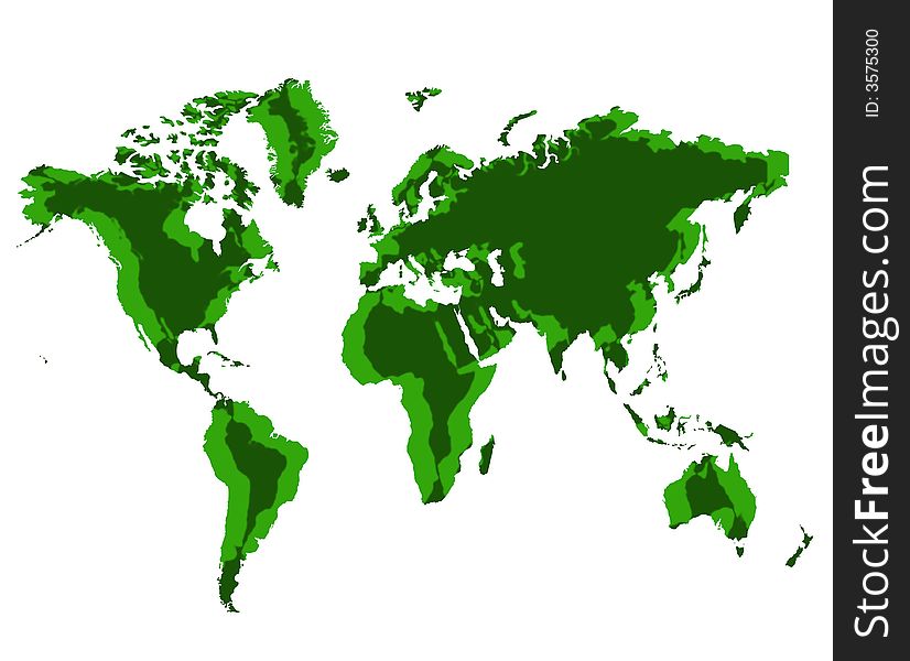 World map on white background