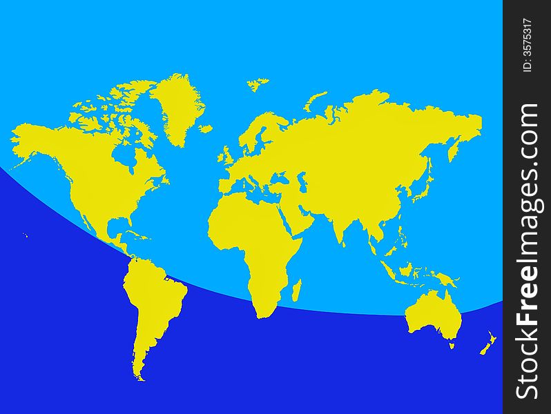 World map on blue background