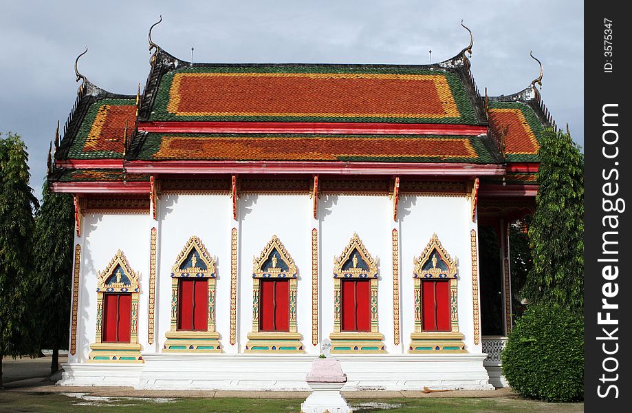 Exterior of Wat Ladthiwanaram in Chalong, Phuket, Thailand - travel and tourism. Exterior of Wat Ladthiwanaram in Chalong, Phuket, Thailand - travel and tourism.