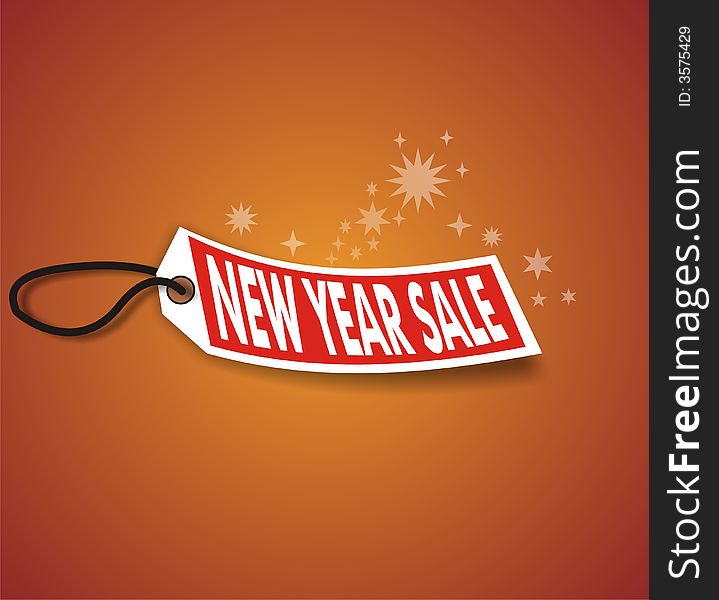New year sales with stars sparkling around isolated with gradient background