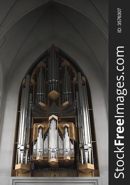 Close up Hallgrimskirkja organ