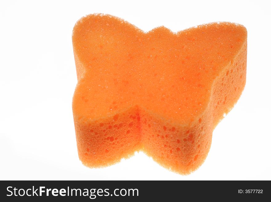 Butterfly sponge isolated on a white background. Butterfly sponge isolated on a white background