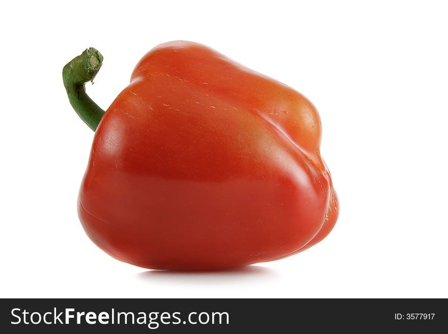 Red sweet pepper isolated over white background